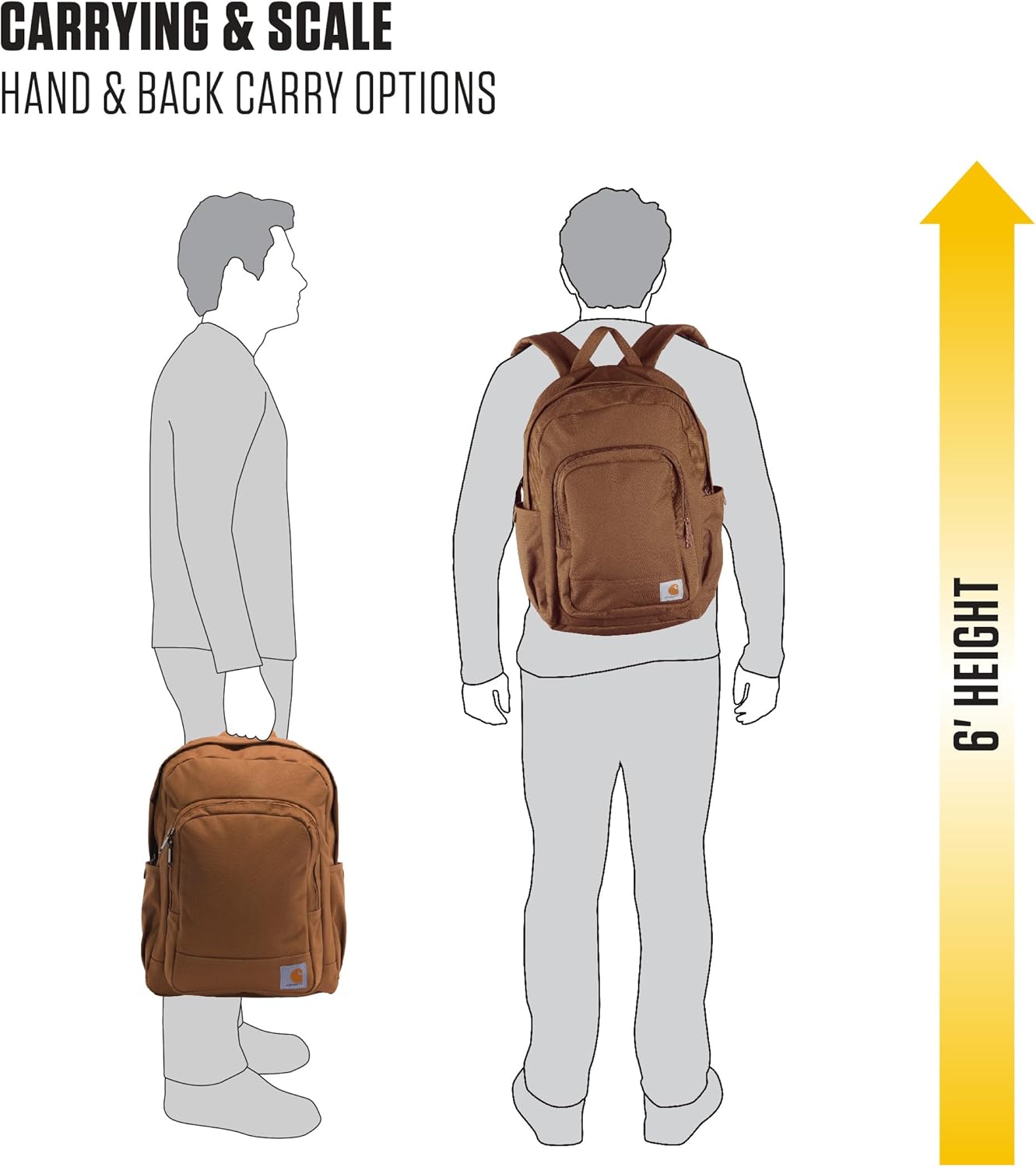 Carhartt 25L Classic Laptop Backpack, Durable Water-Resistant Pack W/ 15" Laptop Sleeve and Multiple Organizational Compartments, PFAS Free, Black - Image 6